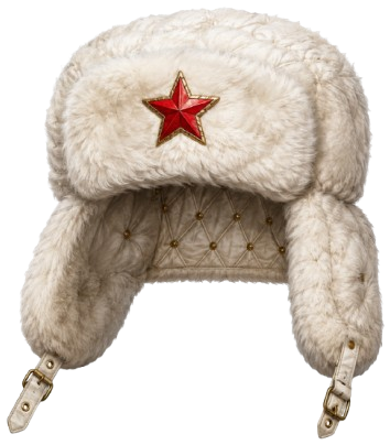White ushanka hat