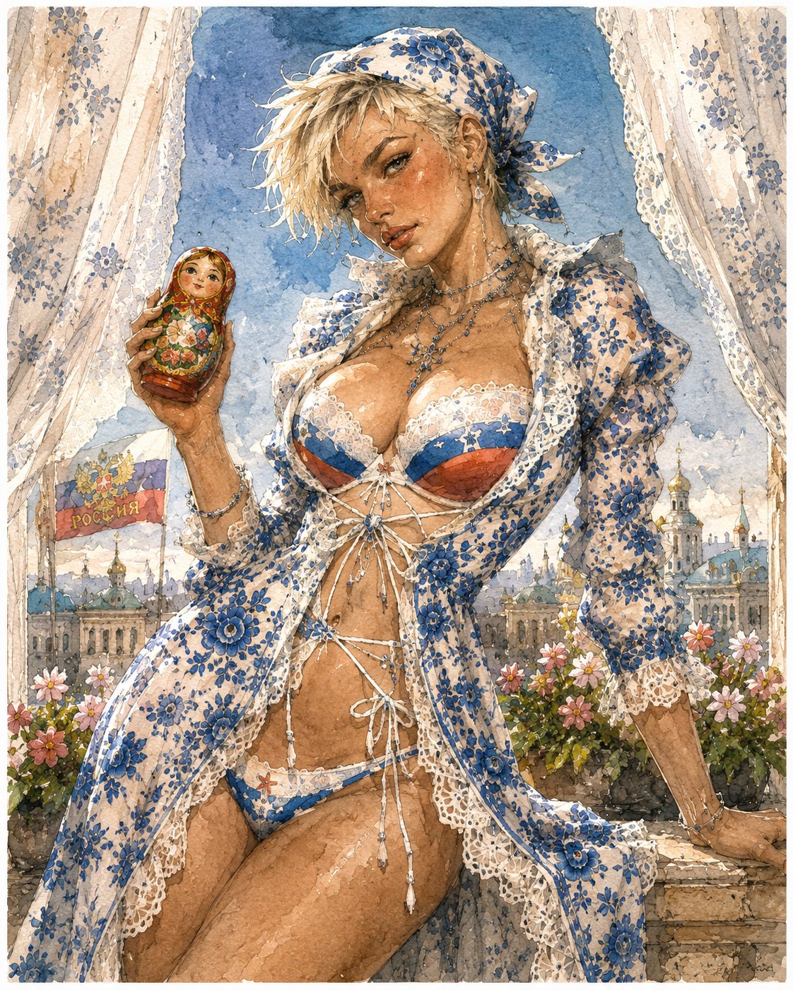 Gzhel postcard · No. 3