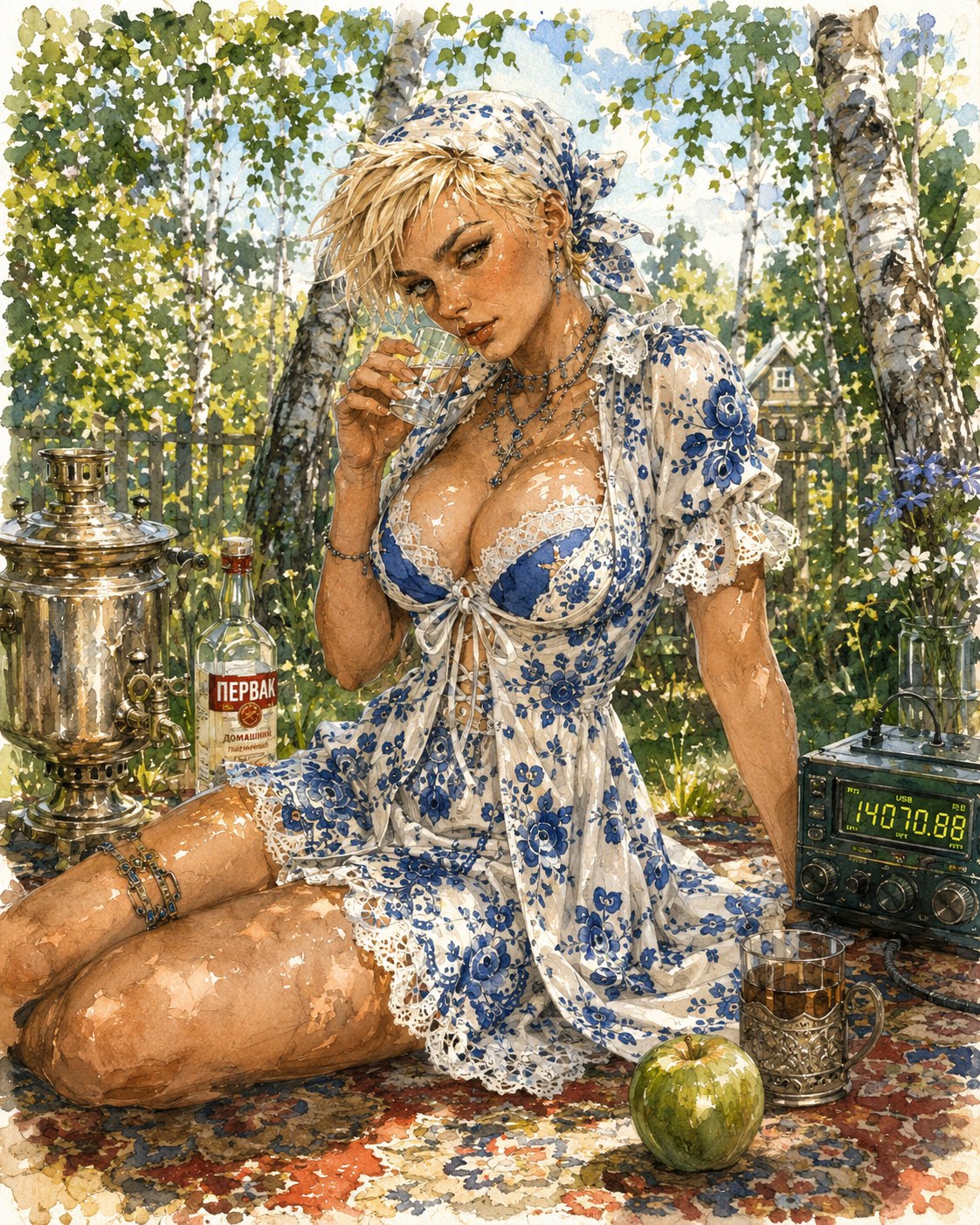 Gzhel postcard · No. 4